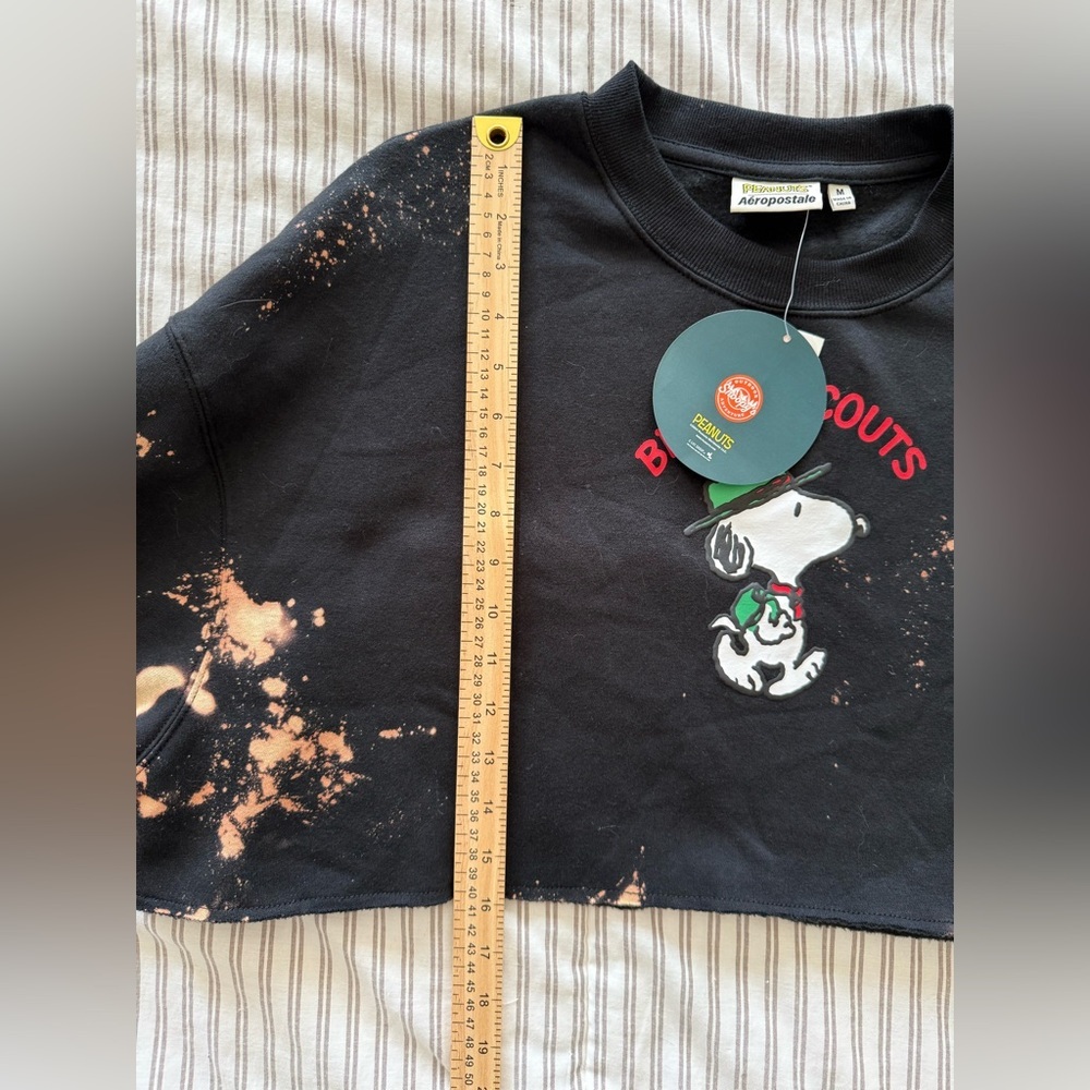 Aeropostale Black Peanuts Snoopy Graphic Sweatshirt - Picture 6 of 15